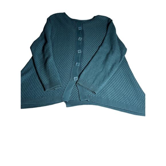 Habitat Womens Knit Blue Sweater 100% Cotton with Buttons on Back Size XL - Picture 3 of 10